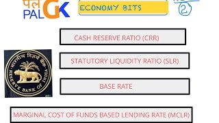 CRR SLR Base rate MCLR  ECONOMY BITS RBI Part 2 [upl. by Roley895]