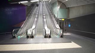 Sweden Stockholm City train station 2X escalator 1X elevator  going up [upl. by Nysilla227]