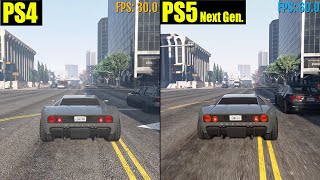 GTA 5 PS4 vs PS5 Comparison  Loading Times Graphics FPS Test [upl. by Scotney]