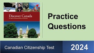 Canadian Citizenship Test 2024  Exam Practice Questions  MCQ  Test Preparation Questions [upl. by Ynneg]