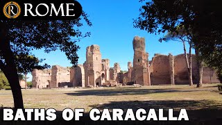 Rome guided tour ➧ Baths of Caracalla  Thermae Antoninianae 4K Ultra HD [upl. by Ijar]