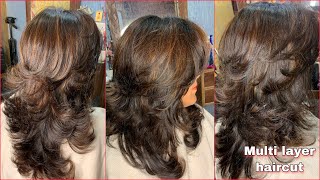 Step by step multi layer haircut for beginners  layer hair cutting in detailed  Shruti makeover [upl. by Ahar451]