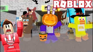 ESCAPE THE SCARY KILLER HALLOWEEN ANIMATRONICS Roblox RedHatter [upl. by Yelrebmyk103]