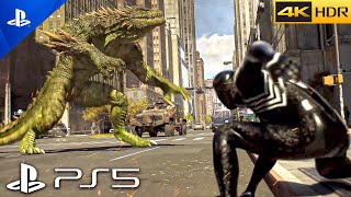 PS5 SpiderMan 2  Venom Vs Lizard Chase FIght  ULTRA Realistic Graphics Gameplay 4K 60FPS HDR [upl. by Nyllewell]