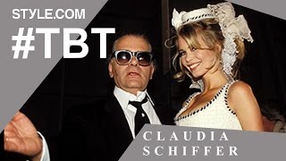 Claudia Schiffer Chanel Muse Guess Girl and Iconic Blonde  TBT with Tim Blanks  Stylecom [upl. by Acirederf]