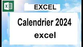 Calendrier 2024 sur excel [upl. by Sandie]