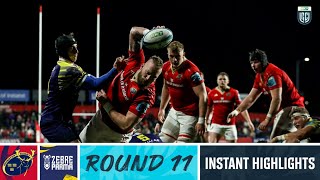 Munster v Zebre Parma  Instant Highlights  Round 11  URC 202324 [upl. by Yelyk]