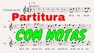 EM FERVENTE ORAÇÃO  Harpa Cristã  Partitura de Clarinete COM NOTAS  👇PARTITURA PDF👇 [upl. by Aikrahs542]