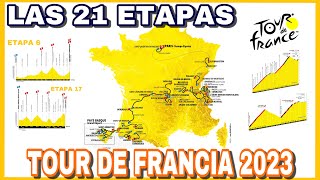 RECORRIDO ➤ TOUR DE FRANCIA 2023 🇫🇷 Perfiles Etapas y Altimetría [upl. by Nefen]