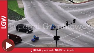 Motorcycle Car Accident Animation Recreation [upl. by Eed]