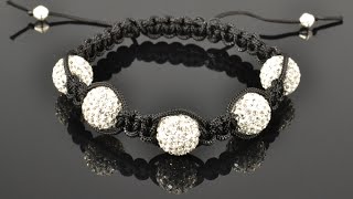 Shamballa Style Bracelet Tutorial [upl. by Signe624]