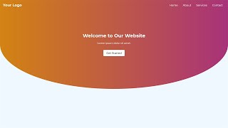 How to Create Responsive Curved Header using HTML and CSS [upl. by Palmore]