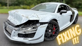 Im REBUILDING This TOTALED AUDI R8 From Salvage Auction [upl. by Eimat]