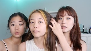 dyeing my sisters hair pink during quarantine vlog [upl. by Sul]