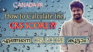 How to Calculate the CRS SCORE Ways to increase CRS SCORE Canada PR Malayalam Vlog [upl. by Bambi707]