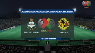 Santos VS AmericaJORNADA 14 LIGA MX BBVA  CLAUSURA 2024  FIFA 22 [upl. by Nevek153]