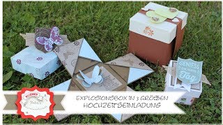 Explosionsbox in 3 Größen Hochzeit  Minibox  Schmetterlingsbox Stampin´Up Anleitung [upl. by Rodgers]