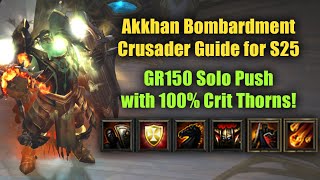 Full Akkhan Bombardment Crusader Guide  Top Tier Pushing Build in Season 25 [upl. by Meingoldas]