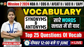 NDACDSCAPFAFCATACC English Live  Vocabulary For NDA 2 2024  ACC 131 English Preparation [upl. by Hashimoto431]