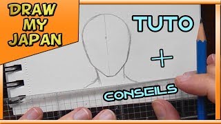 LES BASES POUR DESSINER UN VISAGE DE FACE TUTO MANGA 1 [upl. by Assehc]