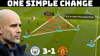 How Pep Changed The Game With One Change  Tactical Analysis  Manchester City 31 Manchester united [upl. by Attenyl521]