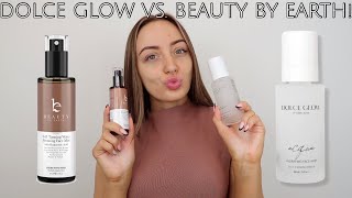 Beauty by Earth Bronzing Face Mist vs Dolce Glow Acqua Hydrating Self Tanning Face Mist [upl. by Lily920]