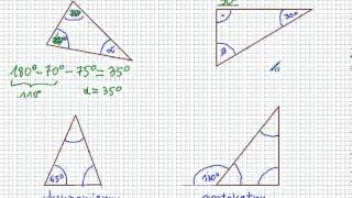 Miary kątów w trójkątach  Matematyka Szkoła Podstawowa i Gimnazjum [upl. by Katherina538]