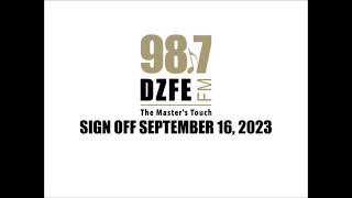 DZFEFM 987 MHz Sign OFF September 16 2023 [upl. by Eanal716]