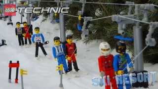 LEGO SKI RESORT  Riding a TBar SkiLift [upl. by Andrea254]