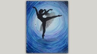 Ballerina Silhouette Acrylic Painting [upl. by Enyrehtac]