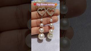 DIY Korean earrings 😳😍 trending shorts viralvideo [upl. by Lacagnia]