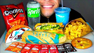 ASMR TACO BELL VS SUBWAY 6 INCH TUNA SUB BURRITO CHEETOS MUKBANG FAST FOOD EATING NO TALKING JERRY [upl. by Acissej]