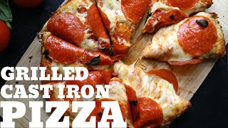 How to grill a pizza in a cast iron skillet [upl. by Sherborne116]