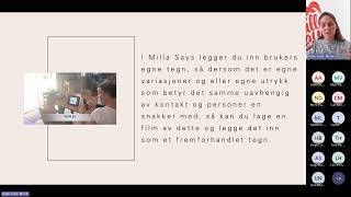 Webinar Partnerfortolket kommunikasjon og Milla Says [upl. by Ynnaej]