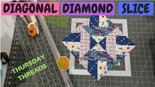 How To Make A Diagonal Diamond Slice Quilt Block [upl. by Thalassa]