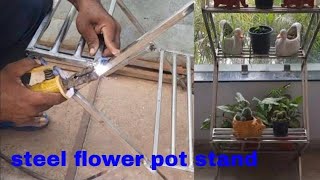 My New Plant Stand Steel  Metal Flower Pot Stand  How to Make plant stand With Steel [upl. by Hecht]