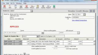 Peachtree Tutorial Entering Vendor Credit Memos Sage Training Lesson 193 [upl. by Dawaj]