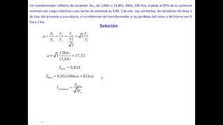 Ejercicio Resuelto 5  Transformadores Monofasicos y Trifasicos [upl. by Dhaf]