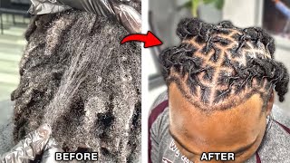 Retwisting Freeform Dreadlocks  AMAZING Dreadlock Transformation [upl. by Poland]