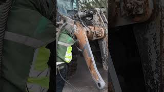 SandBlasting a loading shovel heavy equipment [upl. by Leitao868]