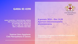 Gara ID 4590 Apertura documentazione amministrativa [upl. by Sirroned]