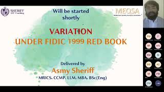 Variations under FIDIC 1999 Redbook 1  SchoolofSheriff0110  ricsmediacentre [upl. by Greeson309]