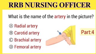 RRB Nursing officer exam 2024  MCQ for RRB Staff Nurse Exam  Part 4 [upl. by Nosnek]