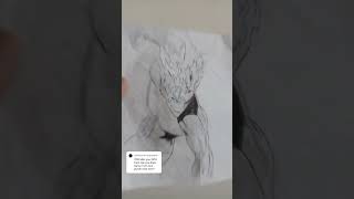 Garou drawing from One punch manvataran animedrawing anime gorou [upl. by Eilitan]