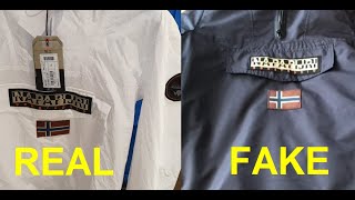 Real vs Fake Napapijri Rainforest How to spot fake pocket 1 jacket [upl. by Ingra]