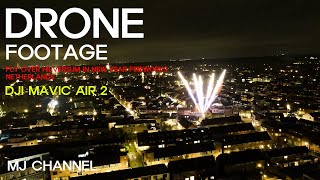 4K DRONE FOOTAGE FLY OVER HILVERSUM IN NEW YEAR FIREWORKS NETHERLANDS DJI MAVIC AIR 2 [upl. by Bittner534]