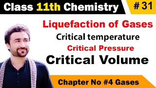 Liquefaction of gases class 11 chemistry  critical temperature pressure and volume [upl. by Jamesy]