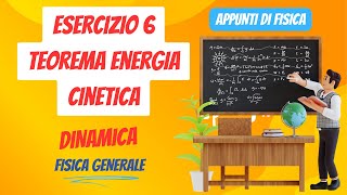 Esercizio 6 Teorema Energia Cinetica  Dinamica  Appunti di Fisica Generale [upl. by Attenyw]