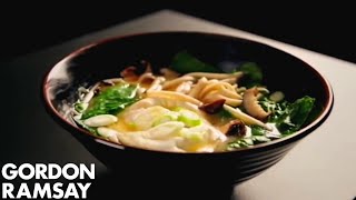 Noodle Soup With Poached Eggs amp Spring Onions  Gordon Ramsay [upl. by Higgs]