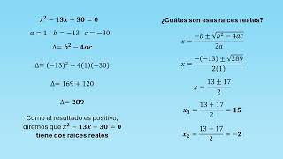 La discriminante aplicada a las ecuaciones cuadráticas [upl. by Acinor]